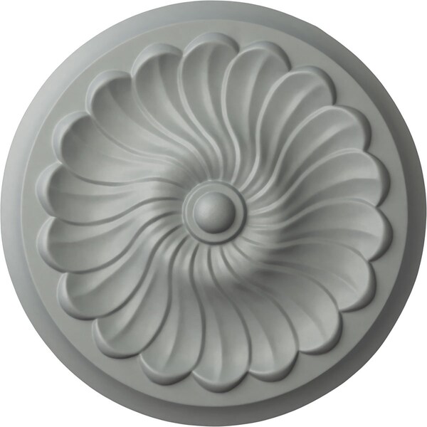 Ekena Millwork Flower Spiral Ceiling Medallion (Fits Canopies up to 2"), 12 1/4"OD x 2 1/4"P, Primed White CM12FL - main